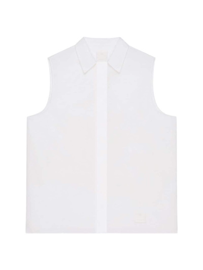 Shop Givenchy Men's Sleeveless Shirt In Cotton In White