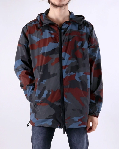 Shop Dsquared² Camo Texture Hooded Jacket In Men's Gray