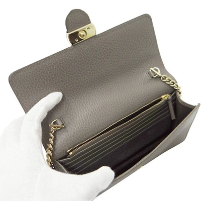 Shop Gucci Interlocking G Grey Leather Shopper Bag ()