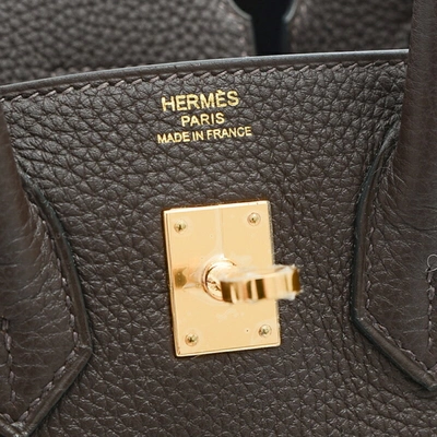 Shop Hermes Hermès Birkin 25 Brown Leather Handbag ()