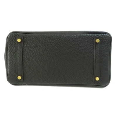 Shop Hermes Hermès Birkin 30 Black Leather Handbag ()