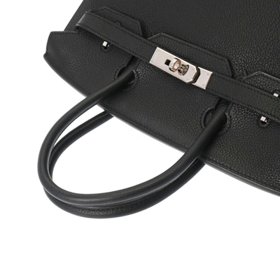 Shop Hermes Hermès Birkin 30 Black Leather Handbag ()