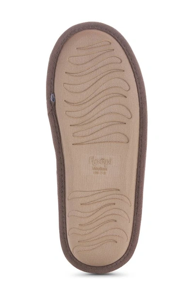 Floopi Aurora Knit Scuff Slipper With Faux Fur Lining In Brown