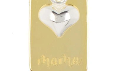 Shop Argento Vivo Sterling Silver Two-tone Mama Dog Tag Pendant Necklace In Gold/ Sil