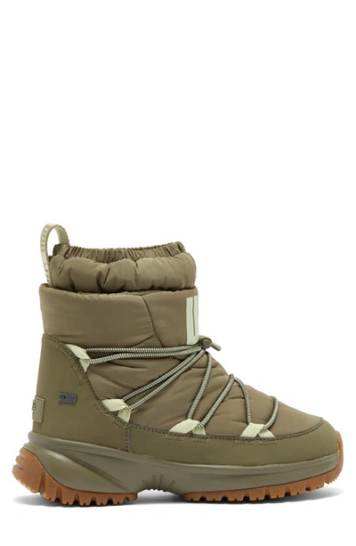 Shop Ugg Yose Genuine Shearling Lined Mid Puffer Boot In Burnt Olive