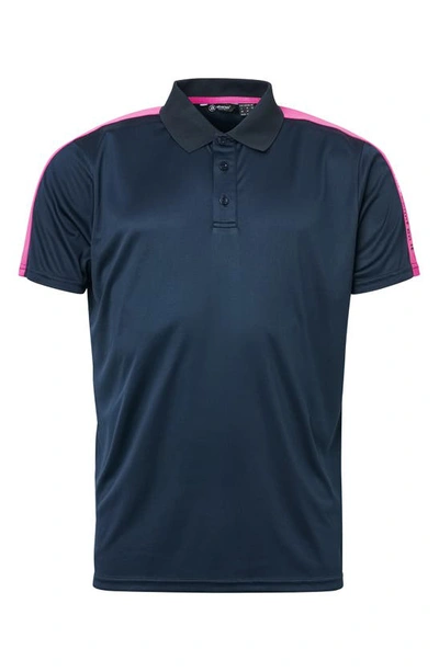 Shop Abacus Bandon Drycool Golf Polo In Navy Hibiscus