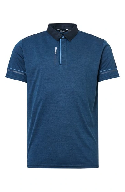 Shop Abacus Monterey Drycool Golf Polo In Navy Sky Blue