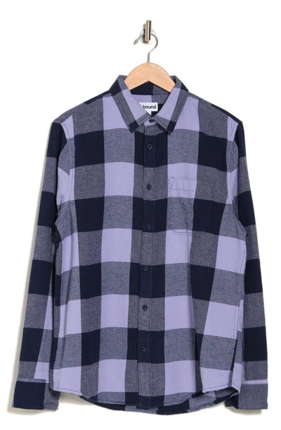 Shop Abound Long Sleeve Flannel Button-up Shirt In Navy- Purple Buffalo