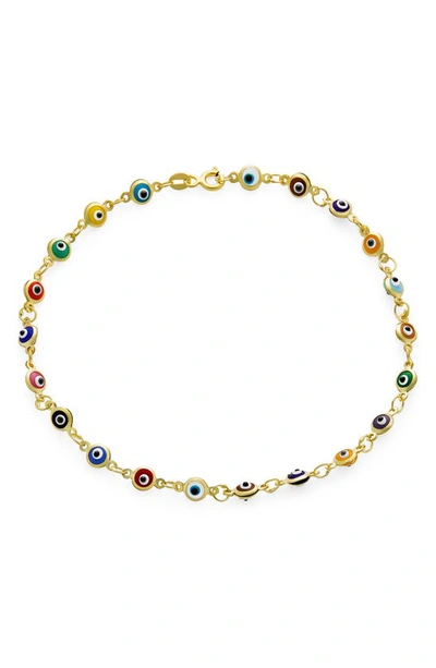 Shop Bling Jewelry Evil Eye Glass Bead Anklet In Multicolor