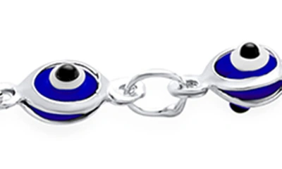 Shop Bling Jewelry Evil Eye Glass Bead Anklet In Blue