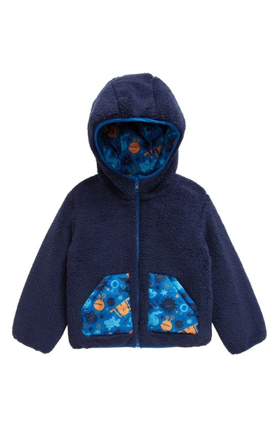 Shop Tucker + Tate Kid's Reversible Hooded Fleece Jacket In Blue Nautical Weird Monsters