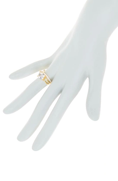 Shop Covet Split Shank Cz Ring In Gold