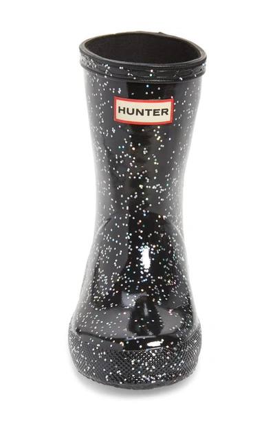Shop Hunter First Classic Giant Glitter Waterproof Rain Boot In Black
