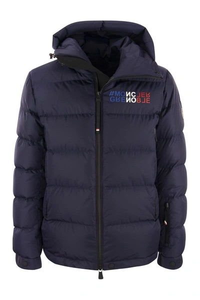 Shop Moncler Grenoble Isorno - Short Down Jacket With Hood In Blue
