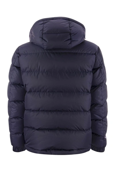 Shop Moncler Grenoble Isorno - Short Down Jacket With Hood In Blue