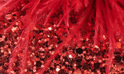 Kate Spade Marabou Pointed Toe Pump In Engine Red