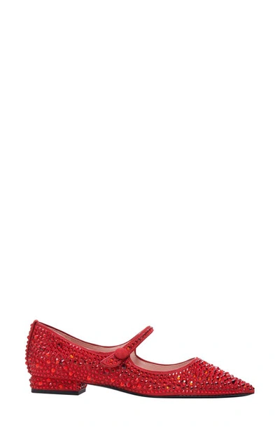 Shop Kate Spade Maya Crystal Pointed Toe Flat In Sour Cherry
