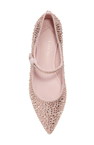 Shop Kate Spade Maya Crystal Pointed Toe Flat In Mochi Pink