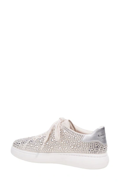 Shop Kate Spade Lift Crystal Sneaker In Silver