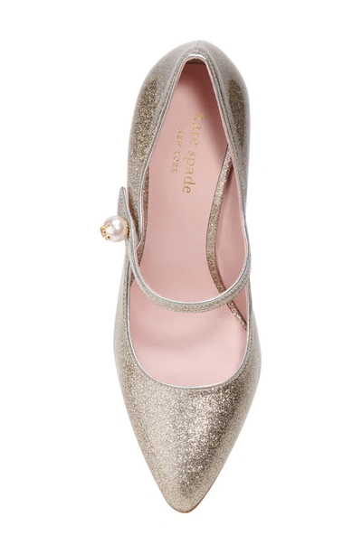 Shop Kate Spade Maren Pointed Toe Pump In Silver Gold
