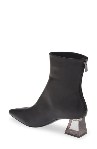 Shop Koko + Palenki Fortunate Translucent Heel Zip Bootie In Black Leather