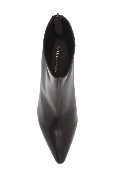 Shop Koko + Palenki Fortunate Translucent Heel Zip Bootie In Black Leather