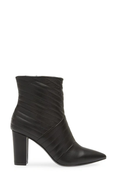 Shop Koko + Palenki Astrology Quilted Pointed Toe Bootie In Black Leather
