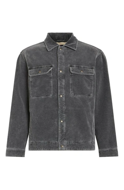 Shop Allsaints Castleford Relaxed Corduroy Overshirt In Galaxy Grey