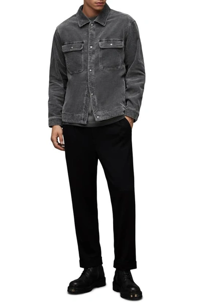 Shop Allsaints Castleford Relaxed Corduroy Overshirt In Galaxy Grey