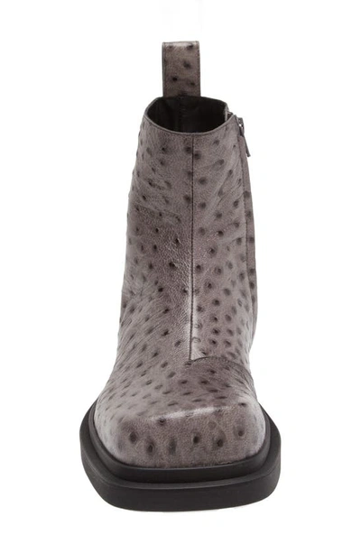 Shop Bottega Veneta Ben Ostrich Embossed Ankle Boot In Pebble