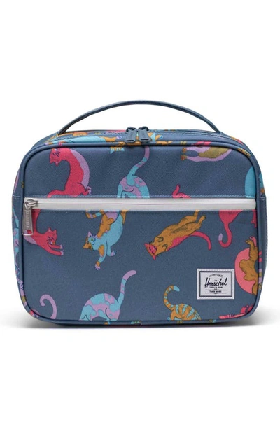 Shop Herschel Supply Co Kids' Pop Quiz Recycled Polyester Lunchbox In Lazy Cats