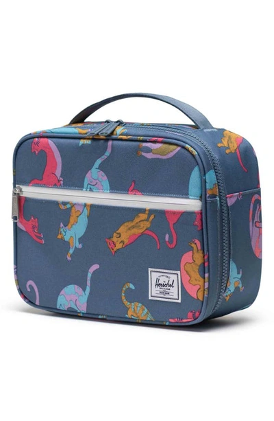 Shop Herschel Supply Co Kids' Pop Quiz Recycled Polyester Lunchbox In Lazy Cats