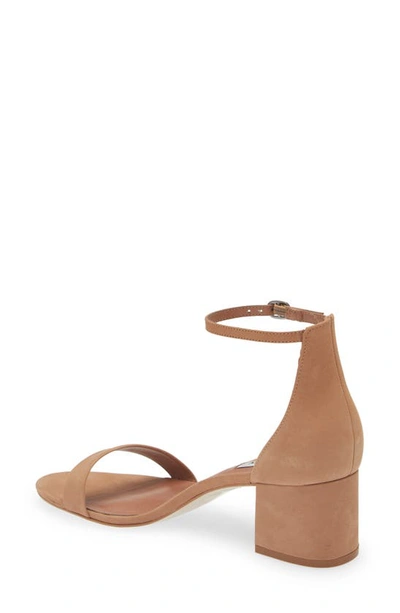 Shop Steve Madden Irenee Block Heel Sandal In Tan Nubuck