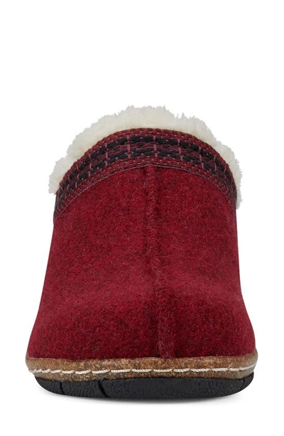 Earth Elya Faux Fur Clog In Red