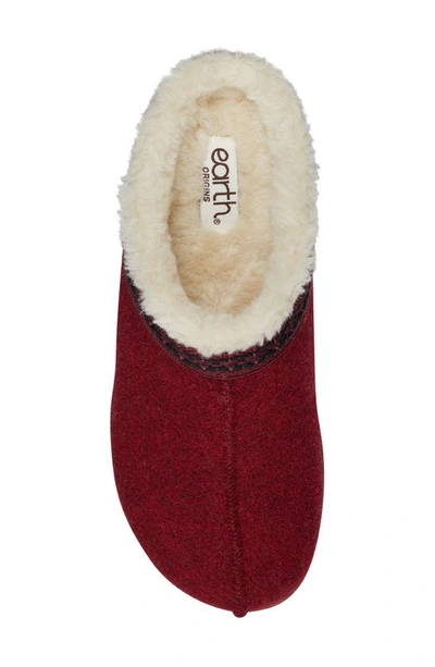 Earth Elya Faux Fur Clog In Red