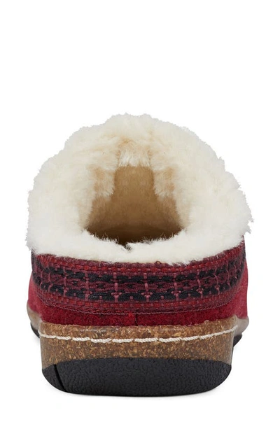 Earth Elya Faux Fur Clog In Red