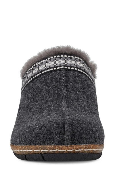 Earth Elya Faux Fur Clog In Grey