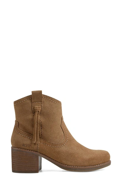 Earth Irene Block Heel Zip Bootie In Tan