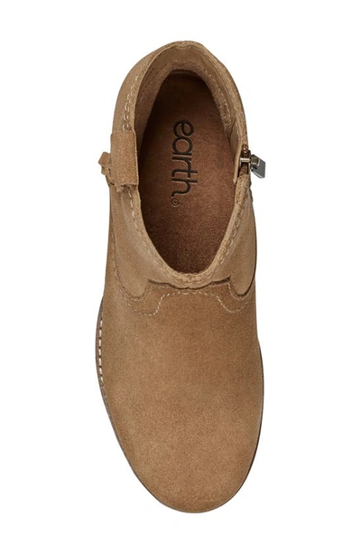 Earth Irene Block Heel Zip Bootie In Tan