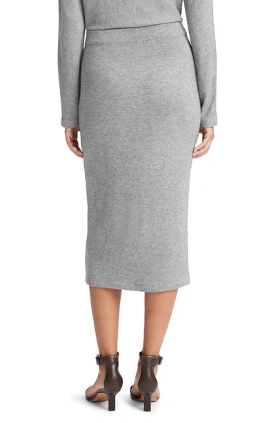 Vince Midi Sweater Skirt In Heather Silver Dust