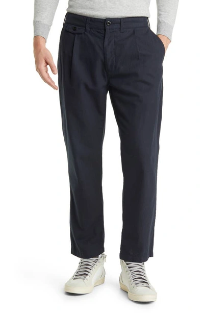 Shop Rails Marcellus Pinstripe Stretch Pleated Pants In Navy Charcoal Pin Stripe