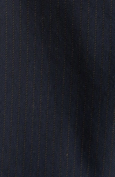 Shop Rails Marcellus Pinstripe Stretch Pleated Pants In Navy Charcoal Pin Stripe