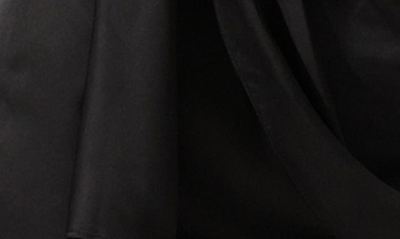 Shop Astr Long Sleeve Draped Satin Minidress In Black
