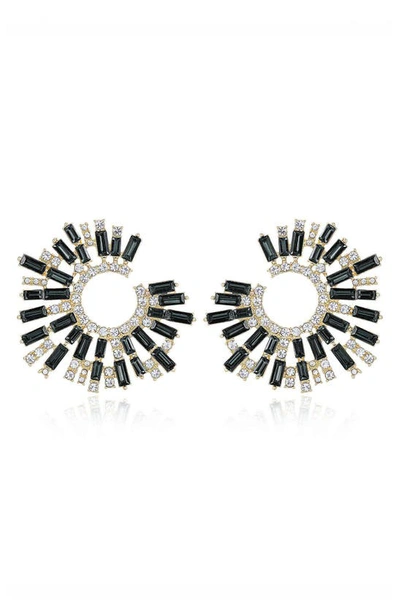 Shop Ettika Crystal Stardust Earrings In Black