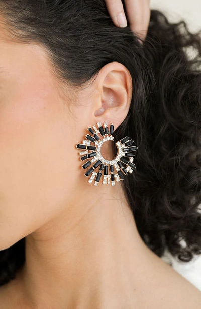 Shop Ettika Crystal Stardust Earrings In Black