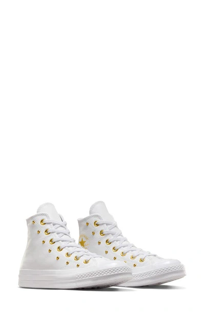 Converse Chuck Taylor® All Star® Lift High Top Platform Sneaker In White/ White/ Gold