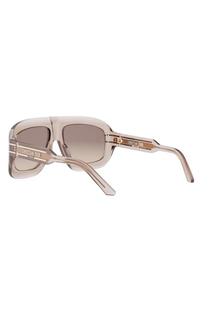 Shop Dior 'signature M1u 58mm Rectangular Sunglasses In Shiny Pink / Gradient Roviex
