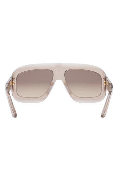 Shop Dior 'signature M1u 58mm Rectangular Sunglasses In Shiny Pink / Gradient Roviex