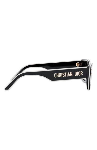 Shop Dior 'pacific S2u 53mm Square Sunglasses In Shiny Black / Smoke