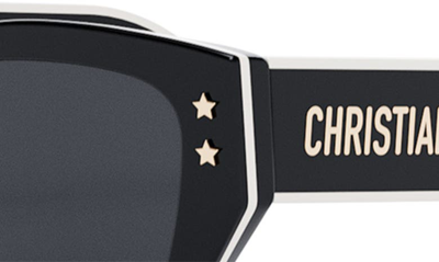 Shop Dior 'pacific S2u 53mm Square Sunglasses In Shiny Black / Smoke